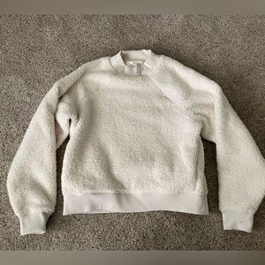Athleta Ivory Sherpa Sweatshirt XS